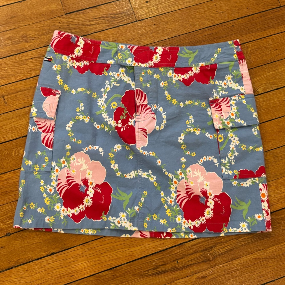 VTG Tommy Jeans Hibiscus Print Mini Skirt